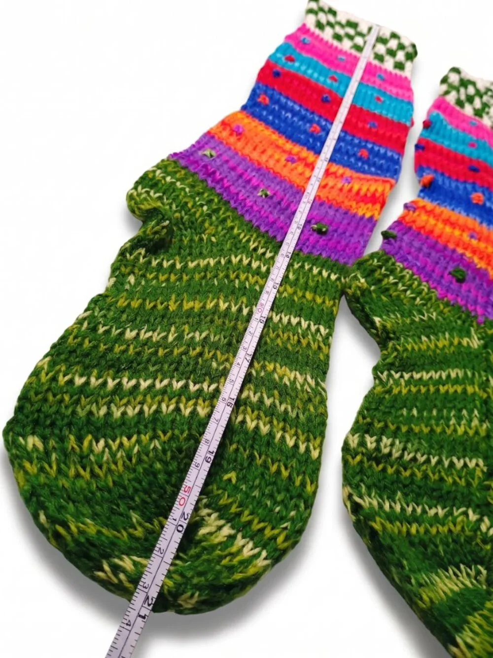 Long Socks Hand-Knitted Multicolor Andean Yarn Warmth for Winter